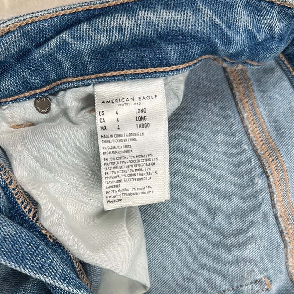 American Eagle Outfitters Blue Skinny Jeans Distressed - Picture 2 of 11